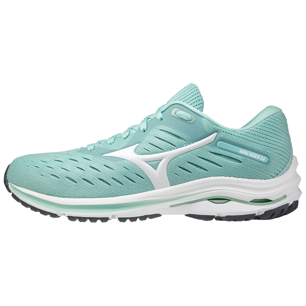 Sapatilhas Running Mizuno Wave Rider 24 - Mulher - Turquesa/Branco - HBUTG7439